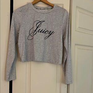 Juicy Couture Heather Gray Long Sleeve Crop Top